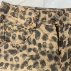 S.O.N.G Leopard Print Jeans Size 1 Y2K Animal Print Denim
